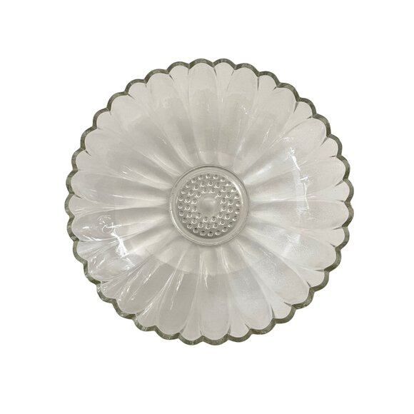 Vintage Glass Daisy Serving Bowl - Picture 2 of 7